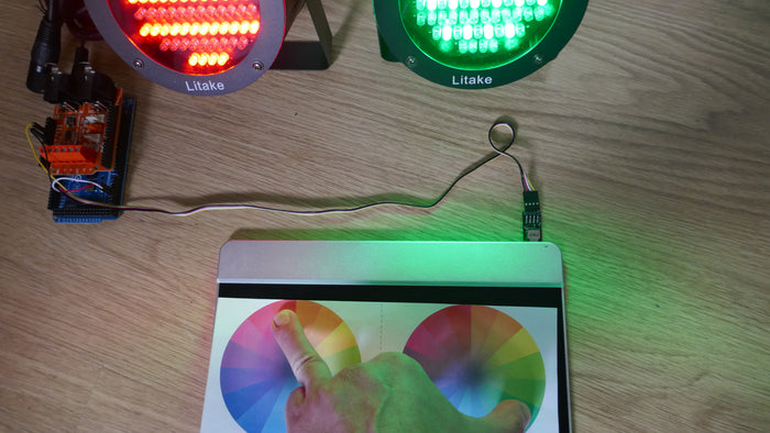 Look, no computer! Arduino-based Touch-Sensitive DMX Lighting Controller.